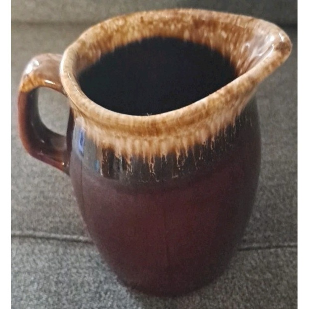 Vintage Hull Oven Proof Pottery Brown Drip Glaze Creamer and Sugar Bowl Set USA - Picture 2 of 9